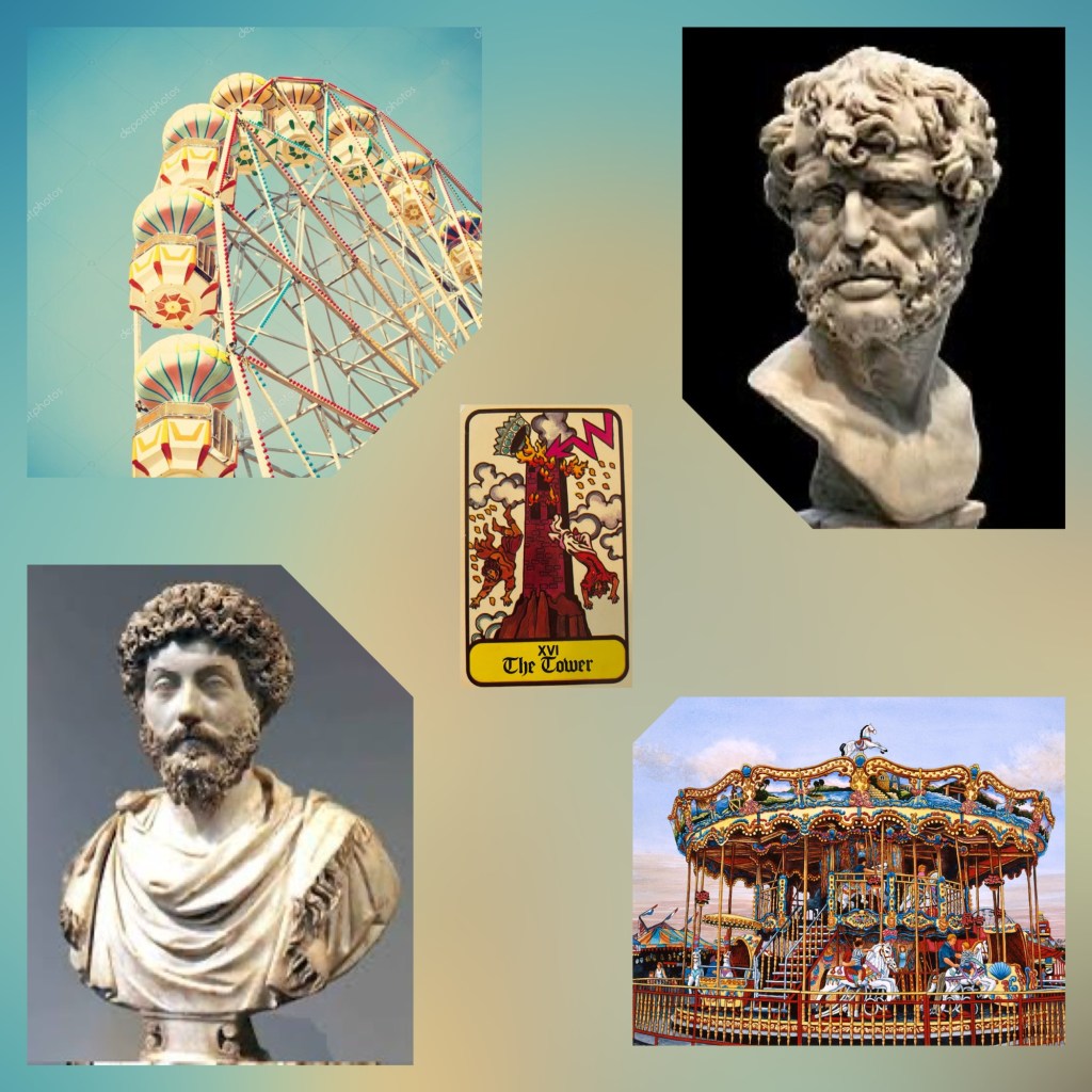 Philosophy + Tarot Stories Thursday: The Antidote for the Merry-Go-Round of Worry with The Tower Card +&nbsp;Stoicism